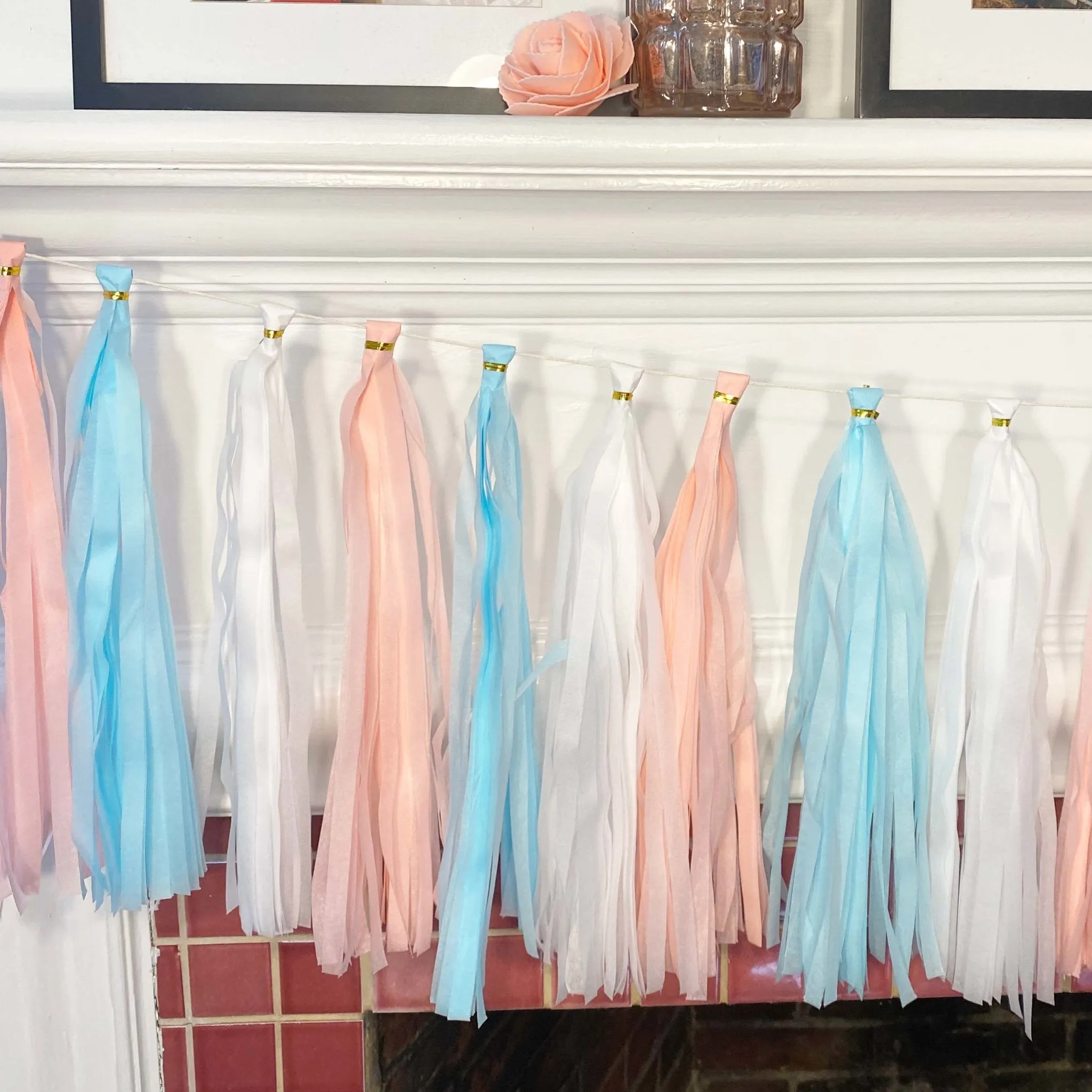 Gender Reveal Paper Tassel Tail - Tassel DIY Garland Kit