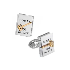 Guilty or Not Guilty Moving Spinner Sterling Cufflinks