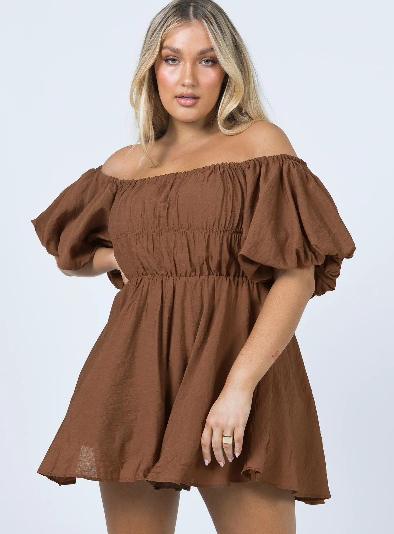 Halton Mini Dress Brown