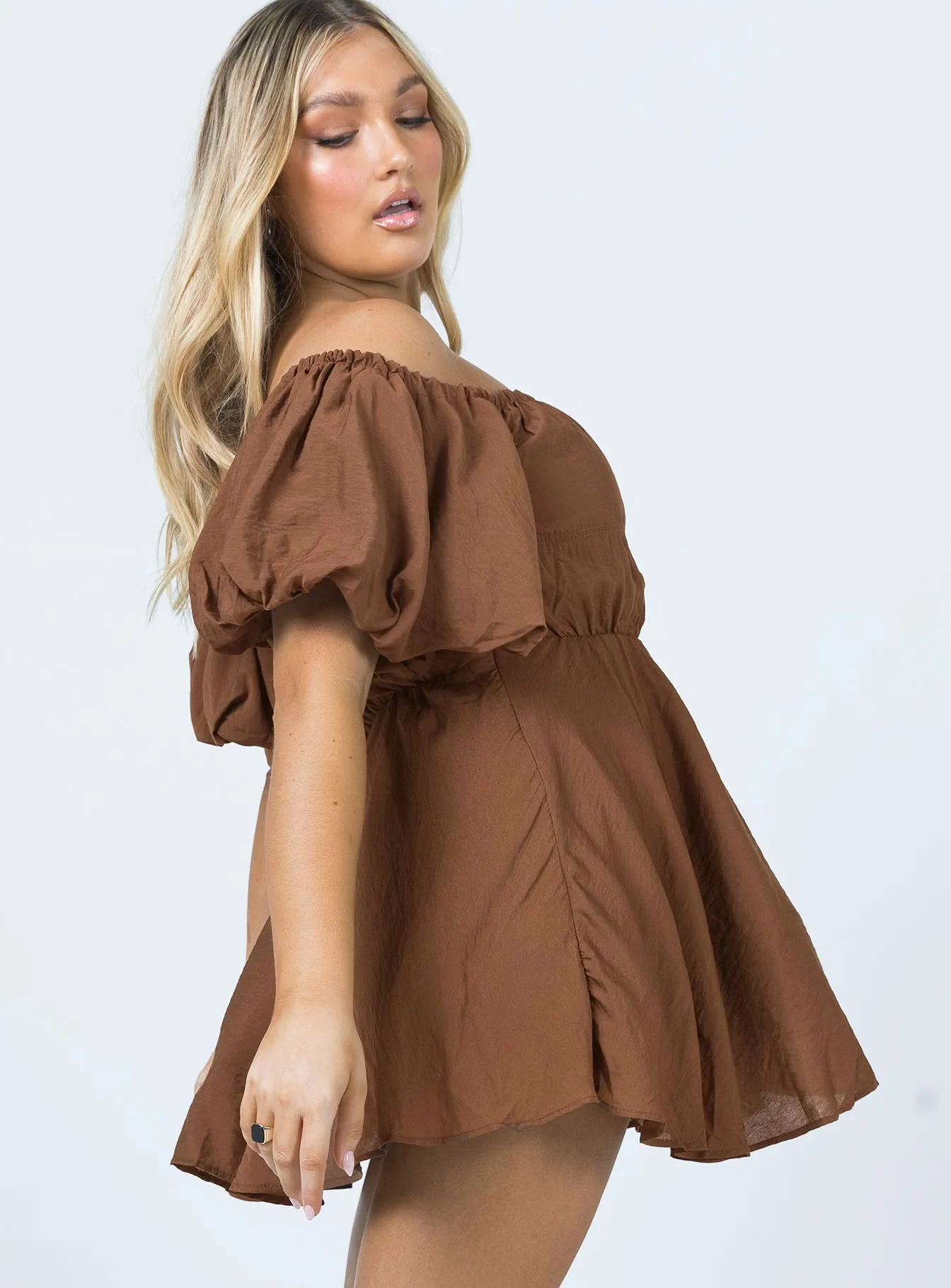 Halton Mini Dress Brown