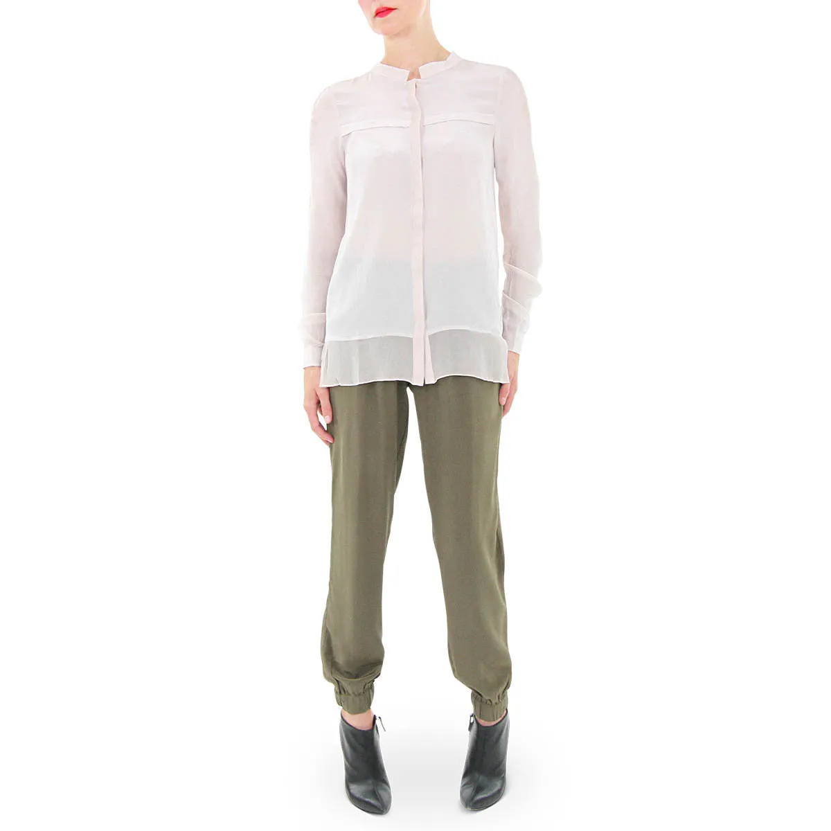 Hana Elastic Waist Silk Pants