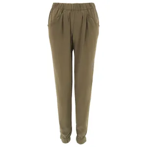 Hana Elastic Waist Silk Pants