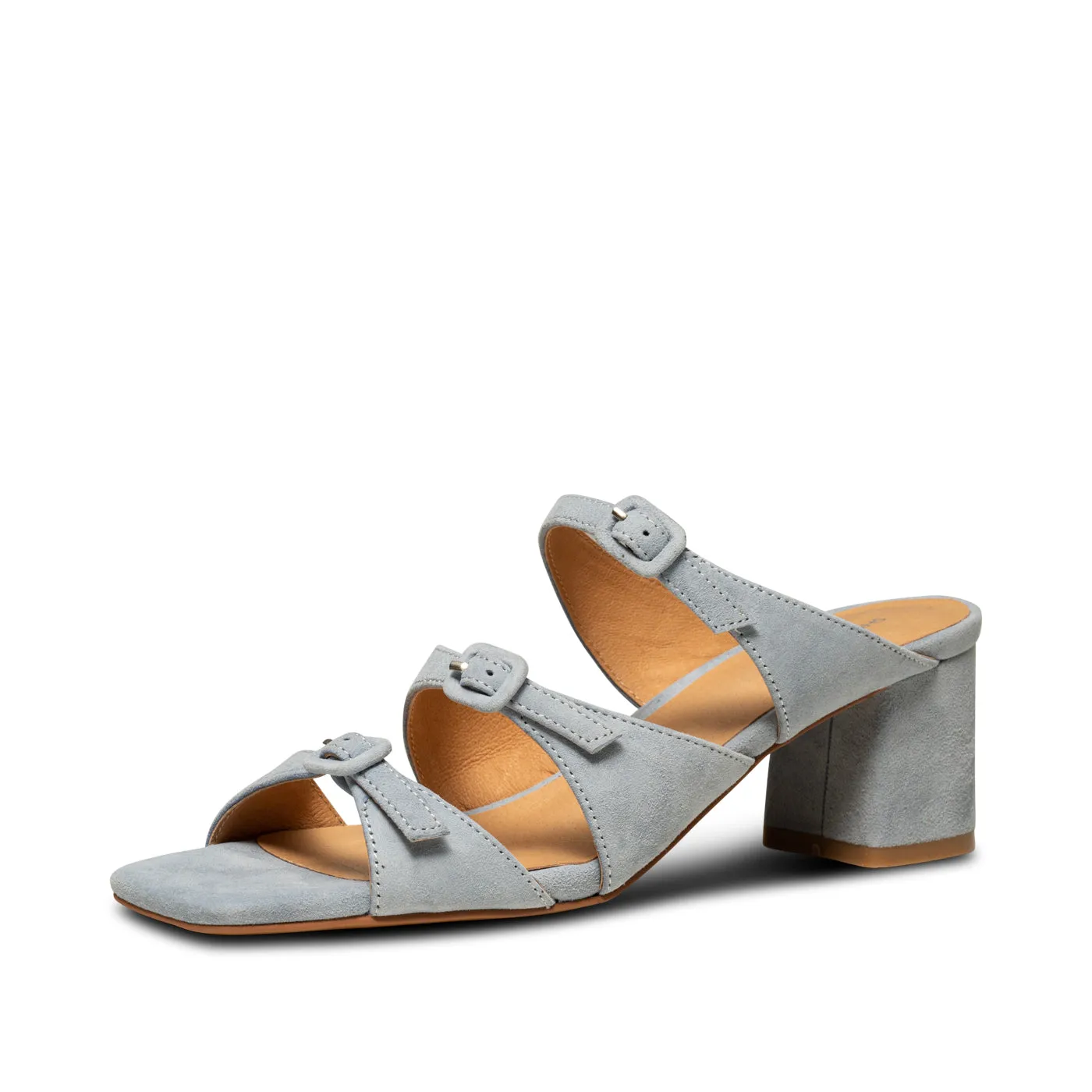 Hanna buckle mule suede - BABY BLUE