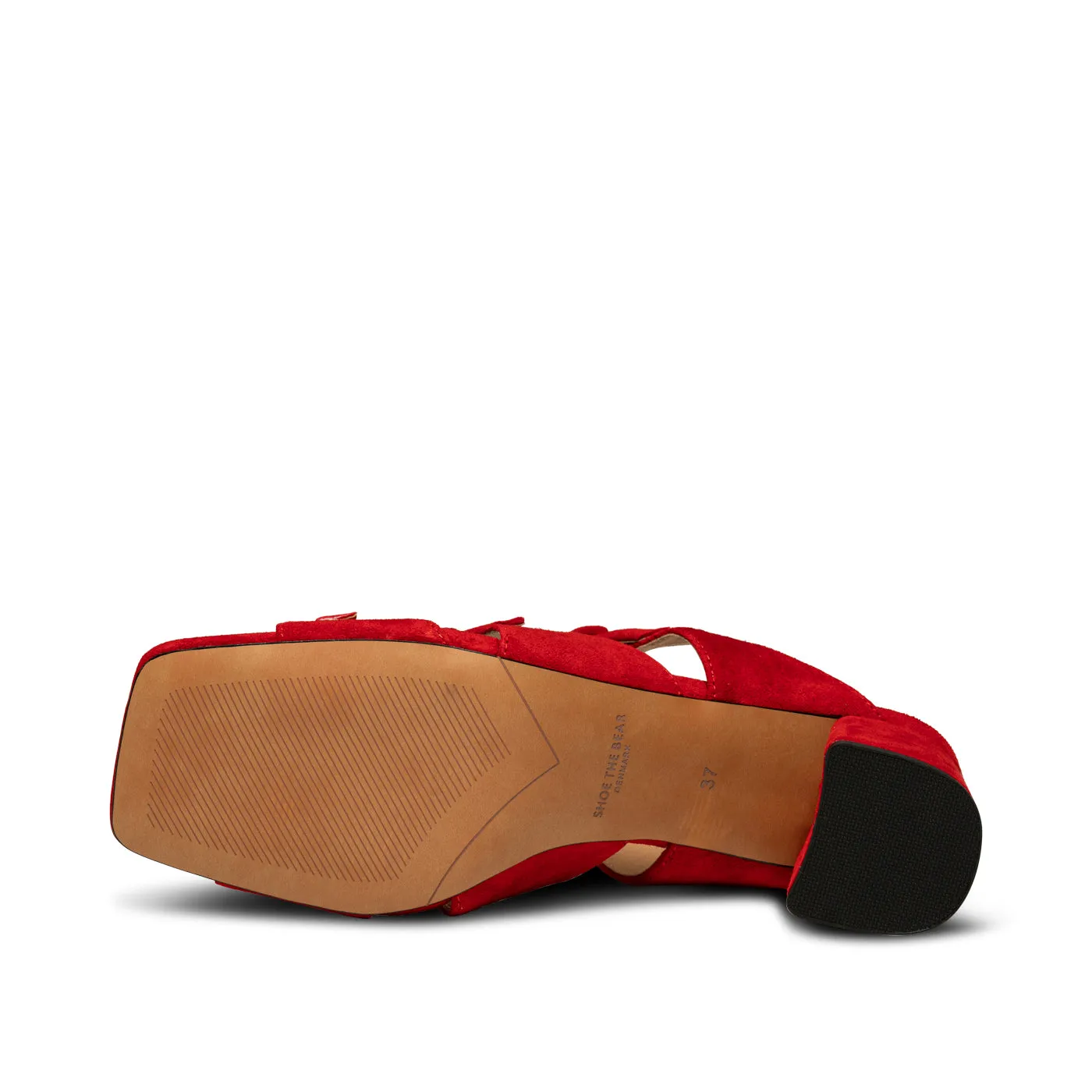 Hanna buckle mule suede - Fire Red