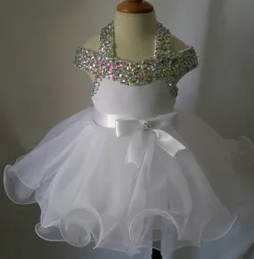 Infant/toddler/baby glitz Girl's BabyDoll Pageant Dress for birthday,bridal