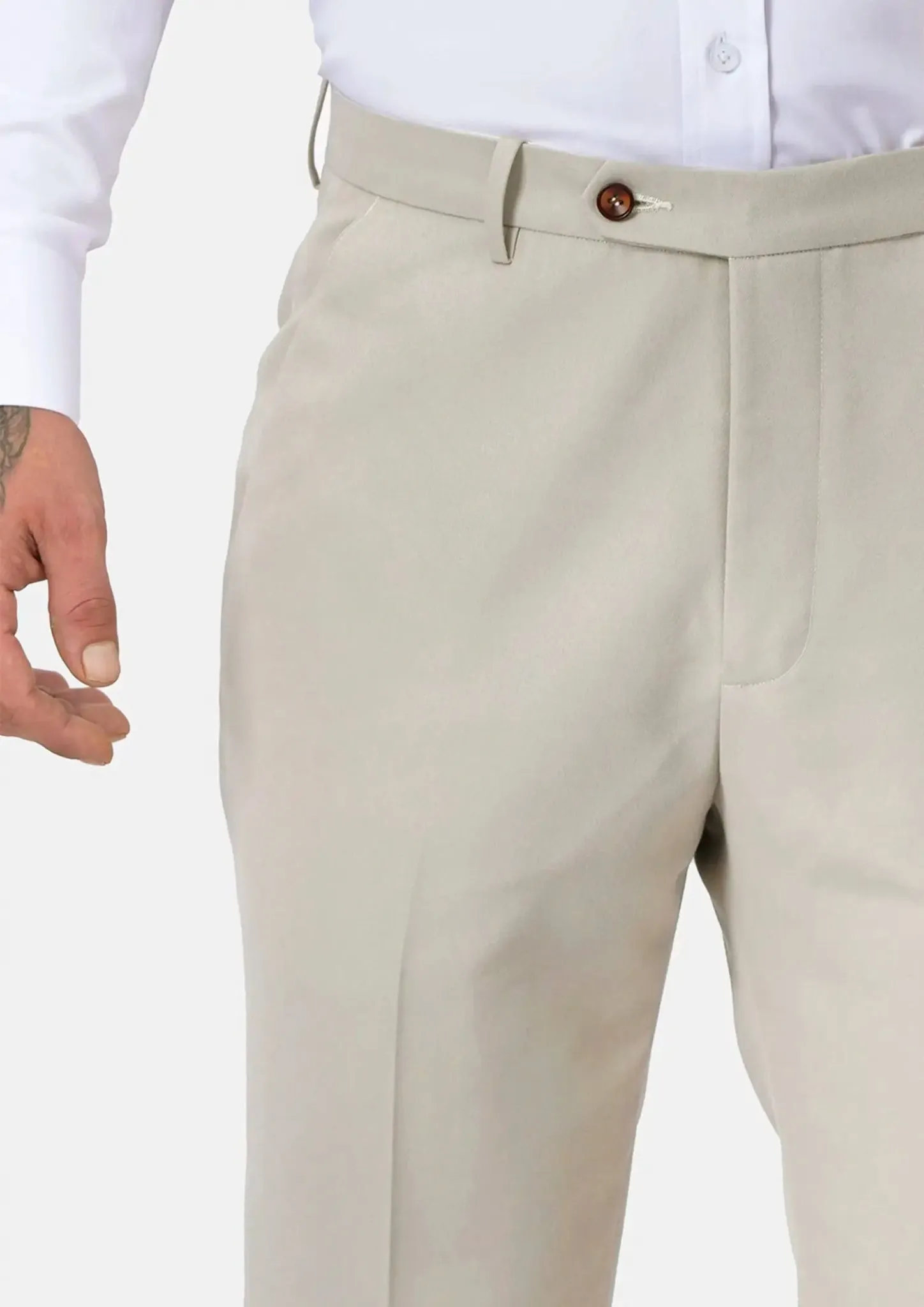 Ivory Cotton Chino Pants