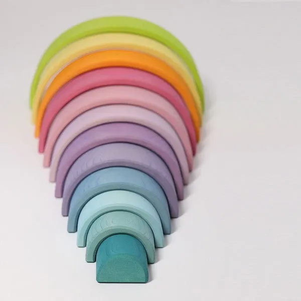 Large Wooden Rainbow Tunnel 12pcs, Pastel