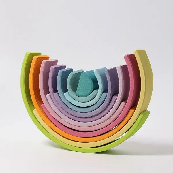 Large Wooden Rainbow Tunnel 12pcs, Pastel