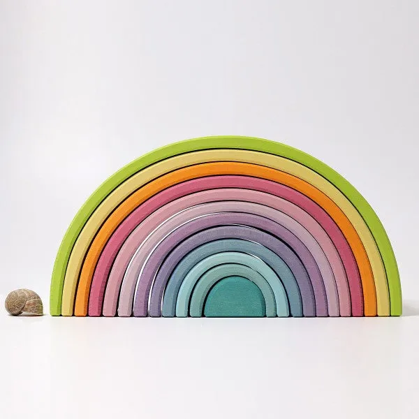 Large Wooden Rainbow Tunnel 12pcs, Pastel