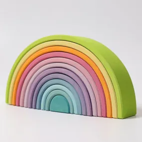 Large Wooden Rainbow Tunnel 12pcs, Pastel