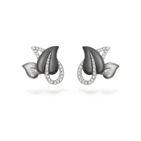 Leaf Diamond and White Gold Earrings