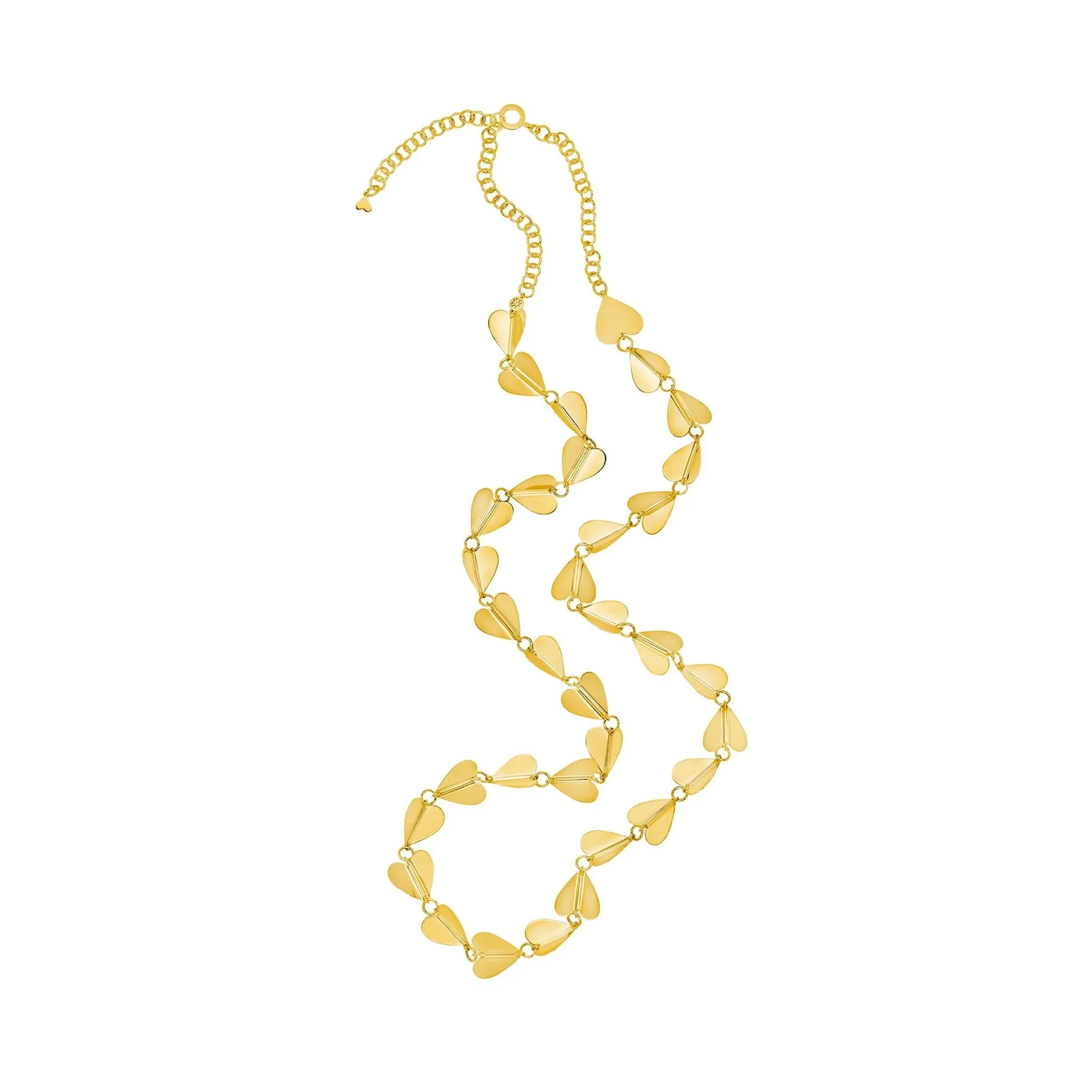 Long Yellow Gold Wings of Love Necklace