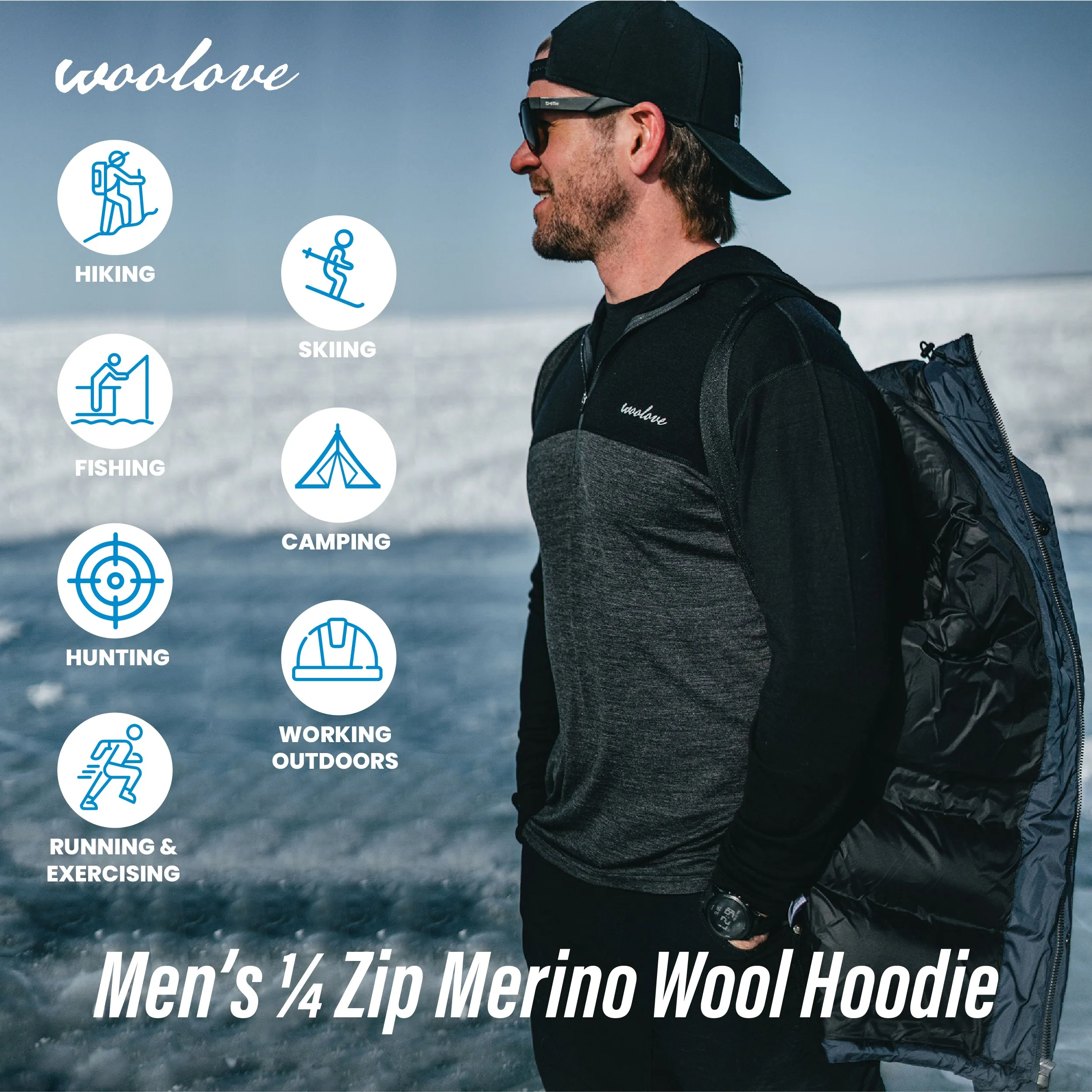 Men's 1/4 Zip Hoodie Pullover