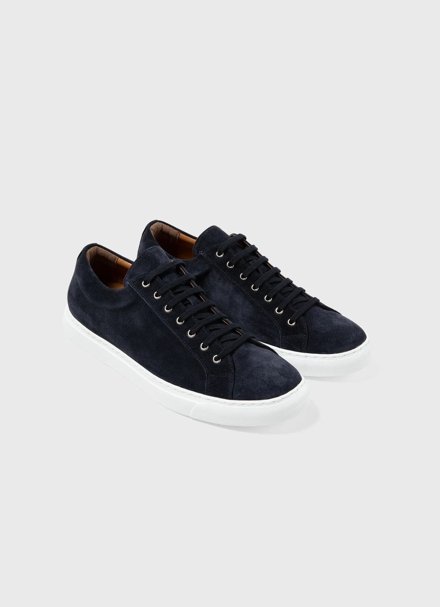 Men's Suede Tennis Shoe in Navy