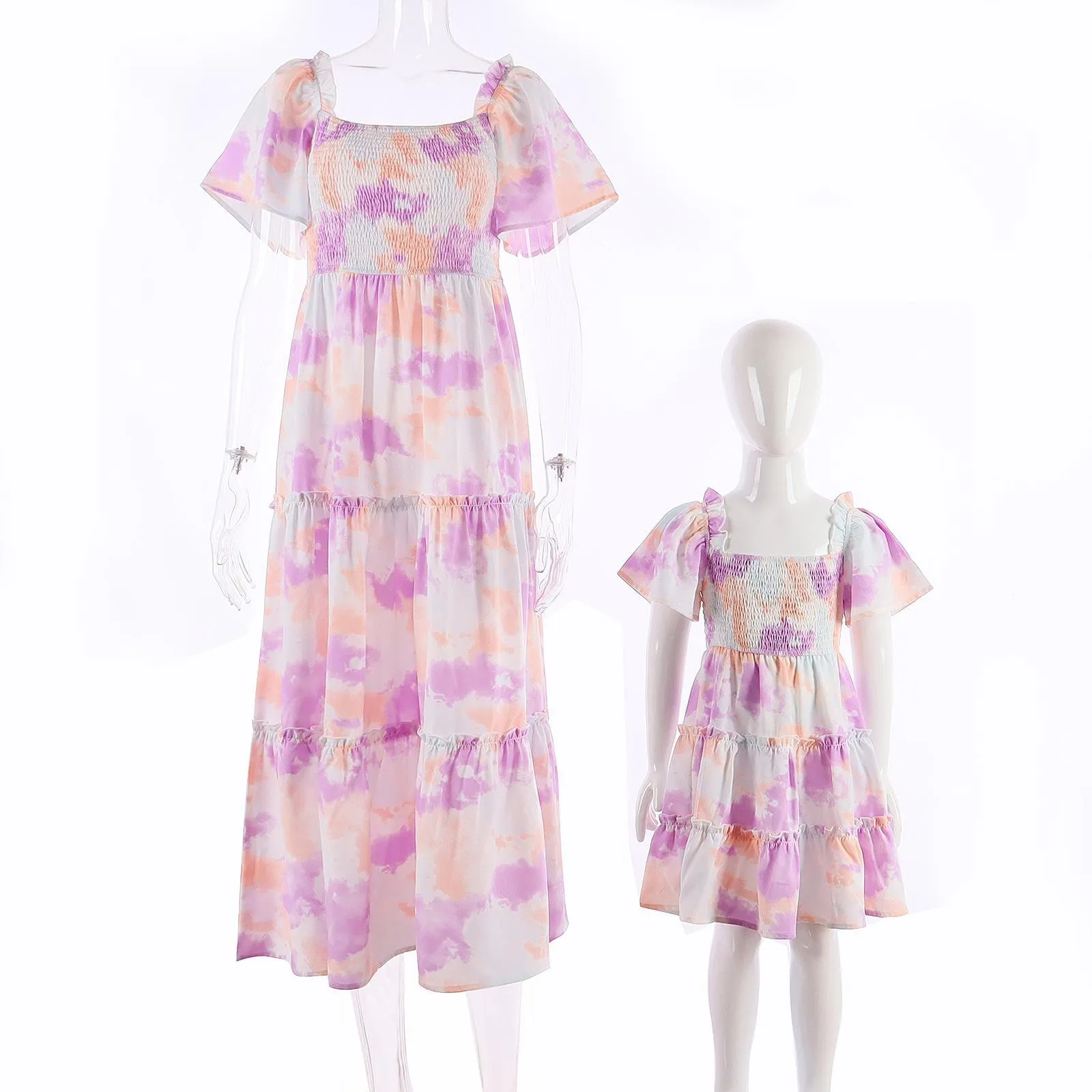 MOMMY & ME PASTEL SPLASH DRESS SET