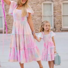 MOMMY & ME PASTEL SPLASH DRESS SET