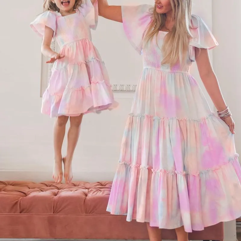 MOMMY & ME PASTEL SPLASH DRESS SET