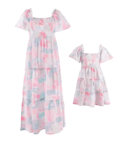 MOMMY & ME PASTEL SPLASH DRESS SET