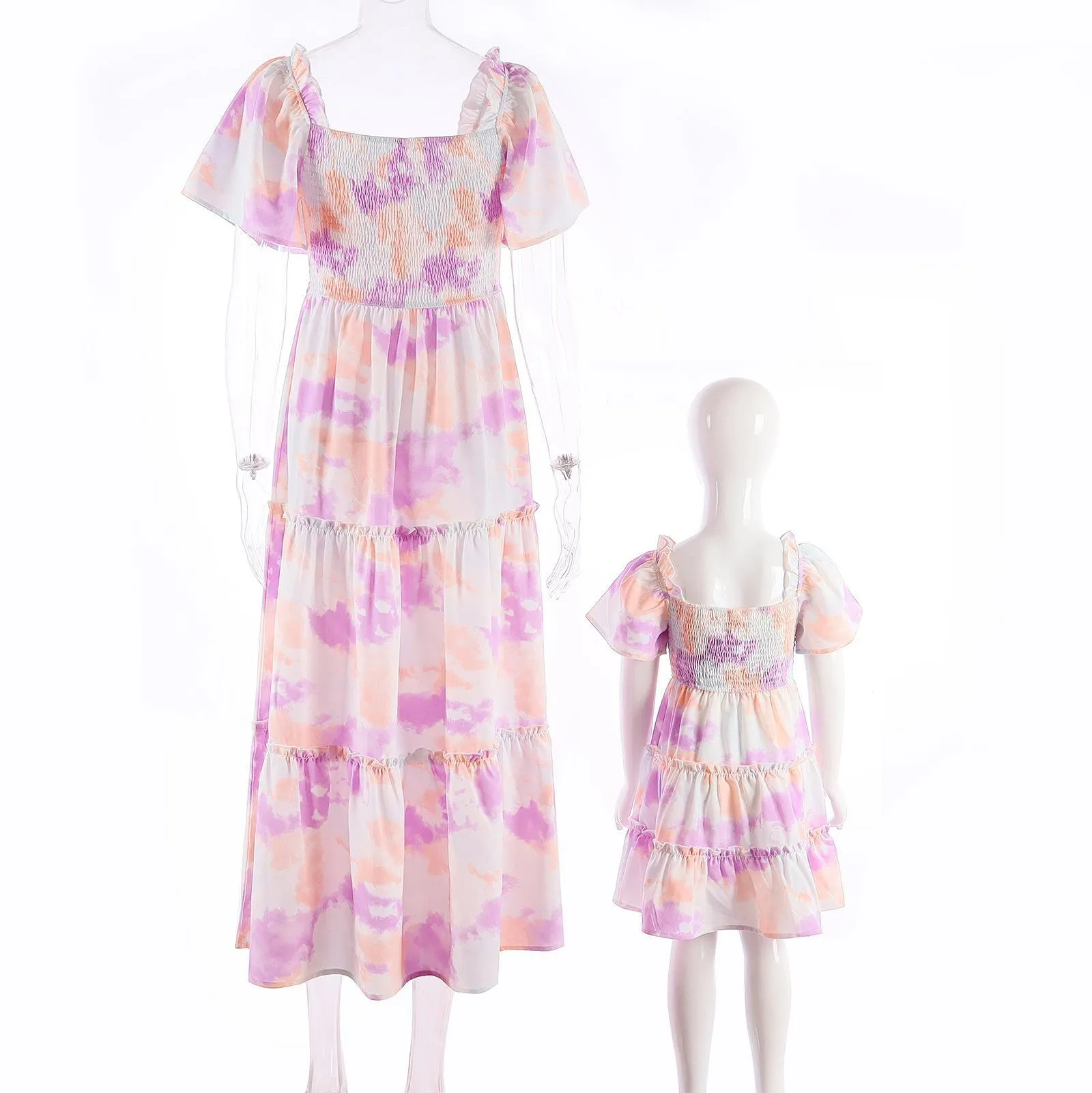 MOMMY & ME PASTEL SPLASH DRESS SET