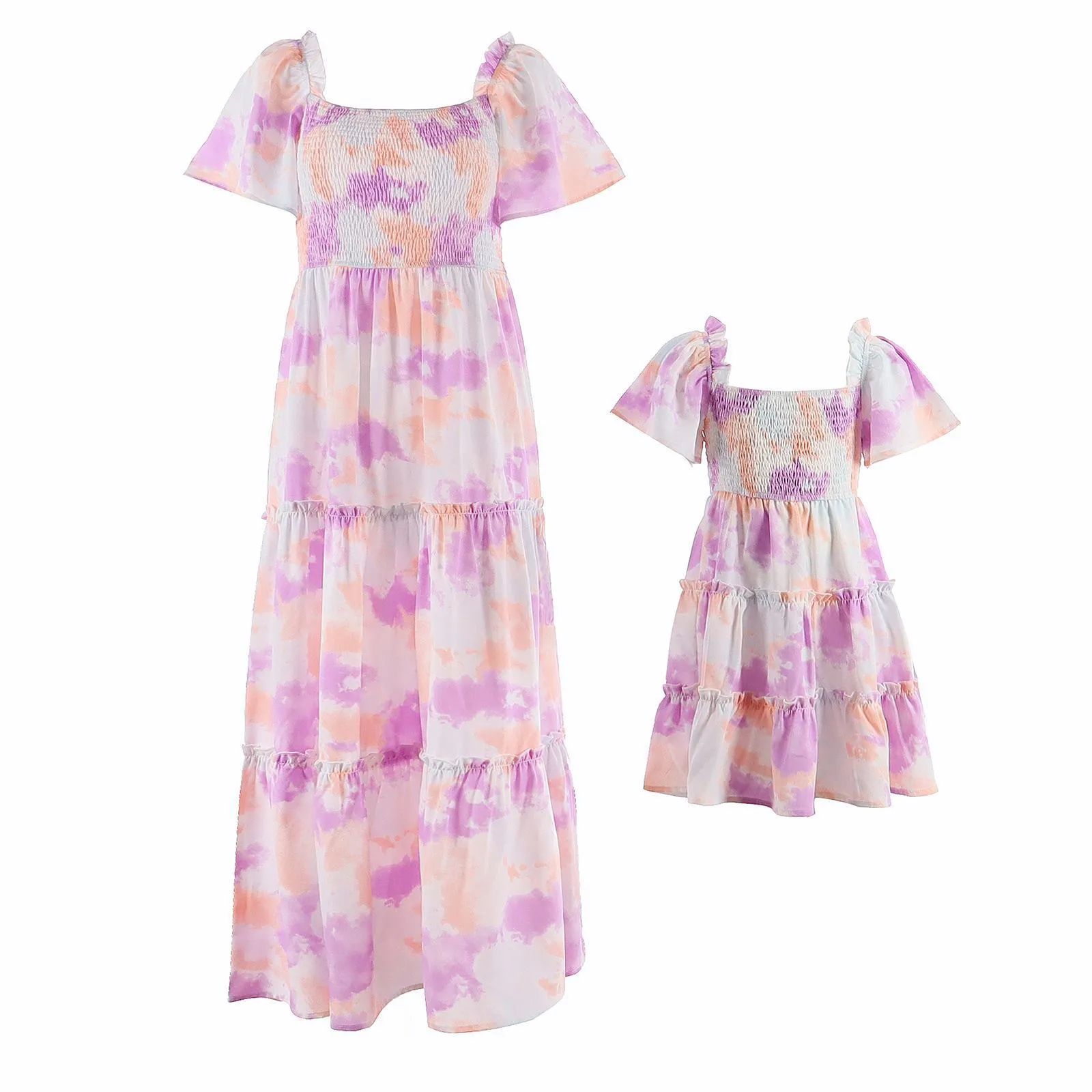 MOMMY & ME PASTEL SPLASH DRESS SET