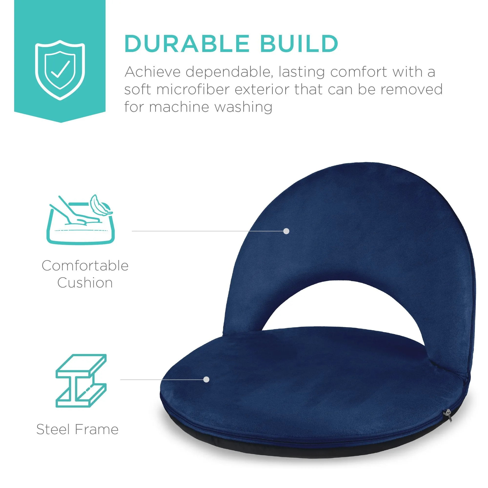 Multipurpose Adjustable Floor Chair w/ Machine-Washable Microfiber Cover