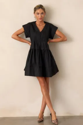 Pack Your Bags Black Short Sleeve Mini Dress