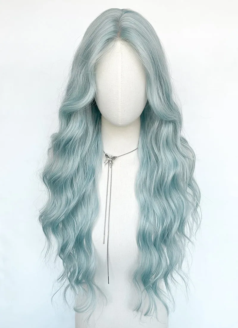 Pastel Blue Wavy Synthetic Wig NL084