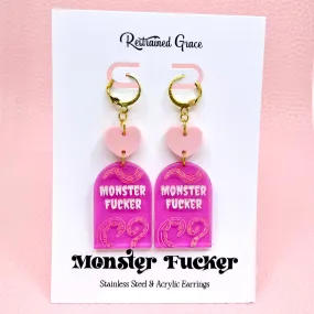 Pastel Pink Monster Fucker Tentacle Earrings