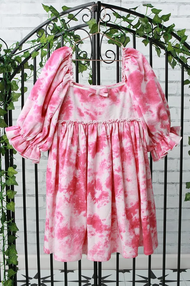 Pink Tie Dye Babydoll Dress