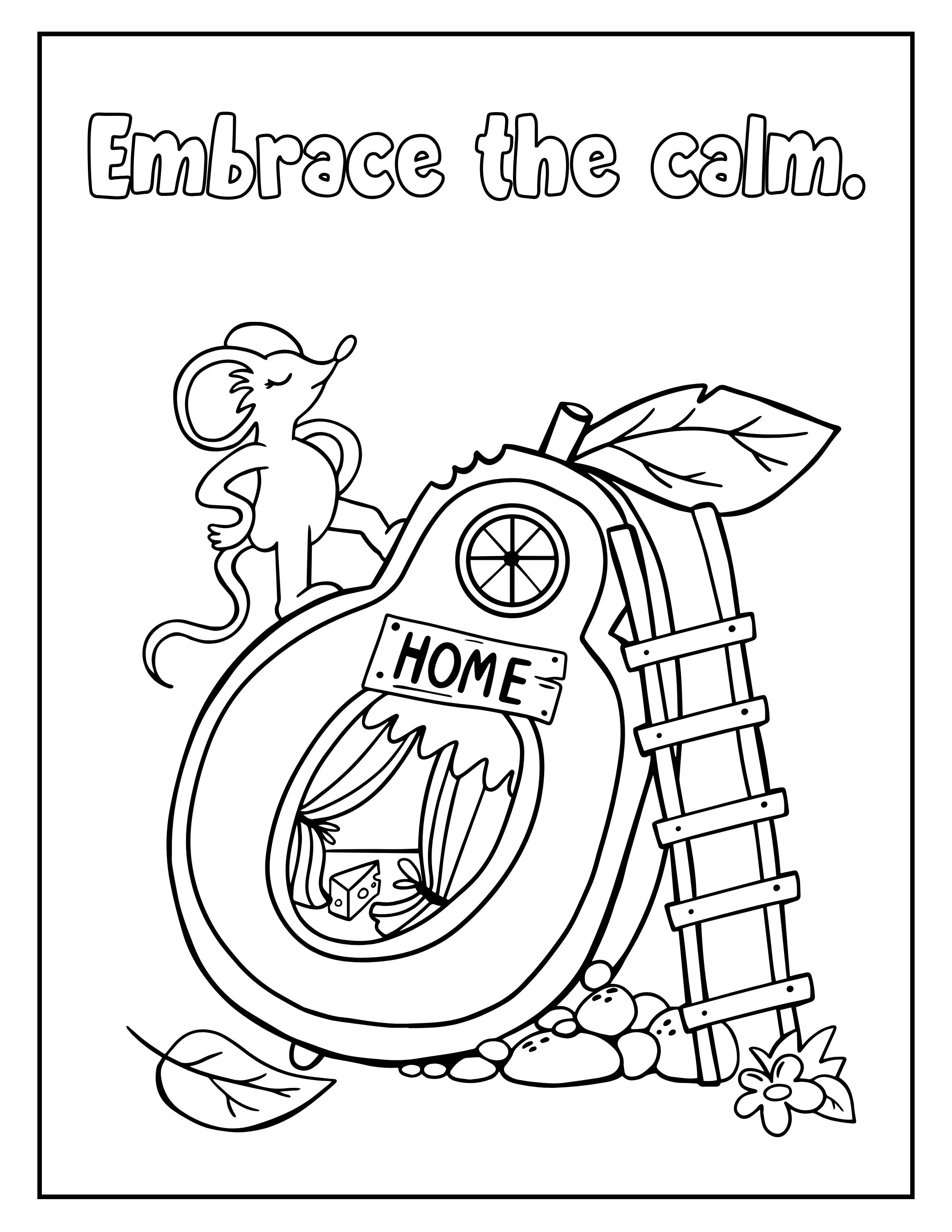 Printable Stress-Relief Coloring Pages: Whimsical Food Homes Digital Collection