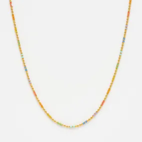 Rainbow Enamel Chain Necklace