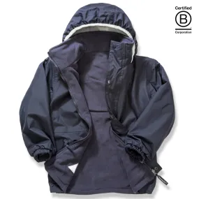 Reversible kids' waterproof school coat