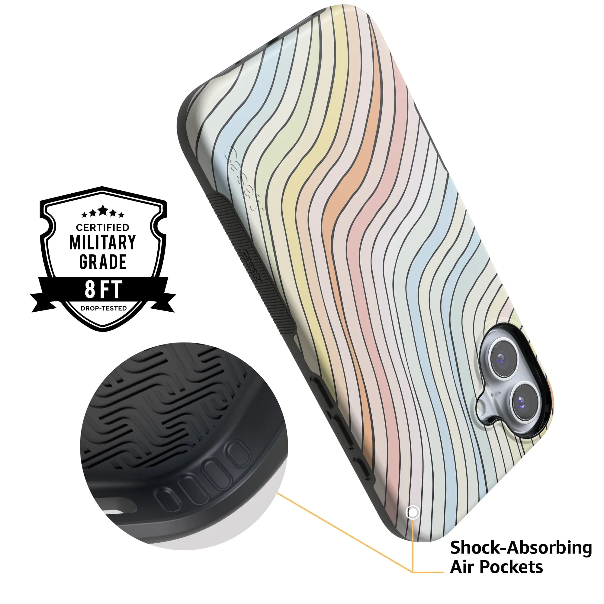 Ride The Wave | Pastel Rainbow Lined Case