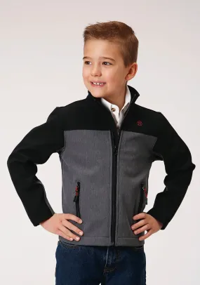 Roper Boys Black/Grey Polyester Softshell Fleece Jacket