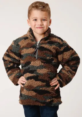 Roper Boys Kids Camo Polyester Polar Fleece Jacket