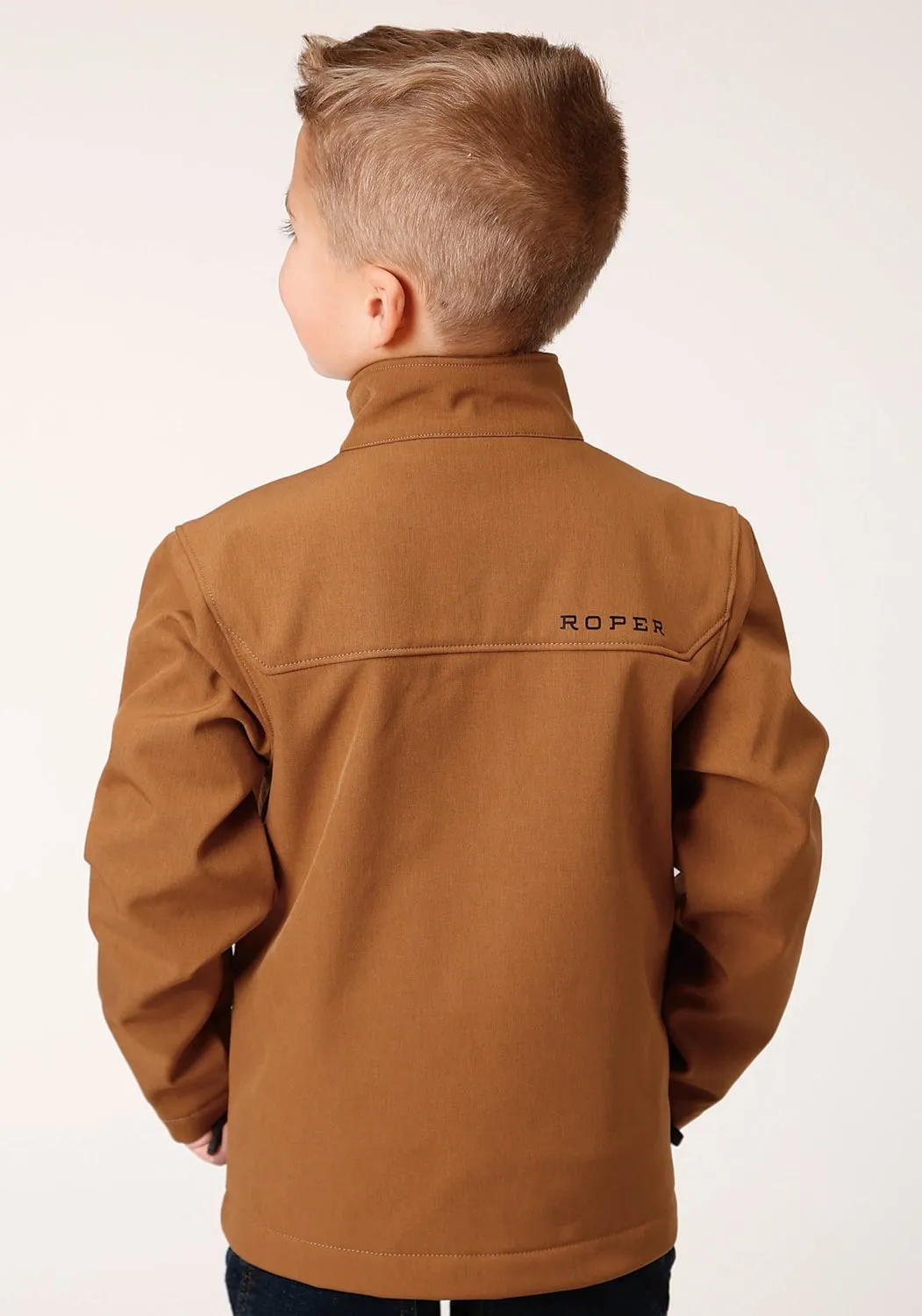 Roper Boys Kids Caramel Polyester Softshell Fleece Jacket