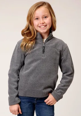 Roper Girls Kids Charcoal Polyester Micro Fleece Jacket