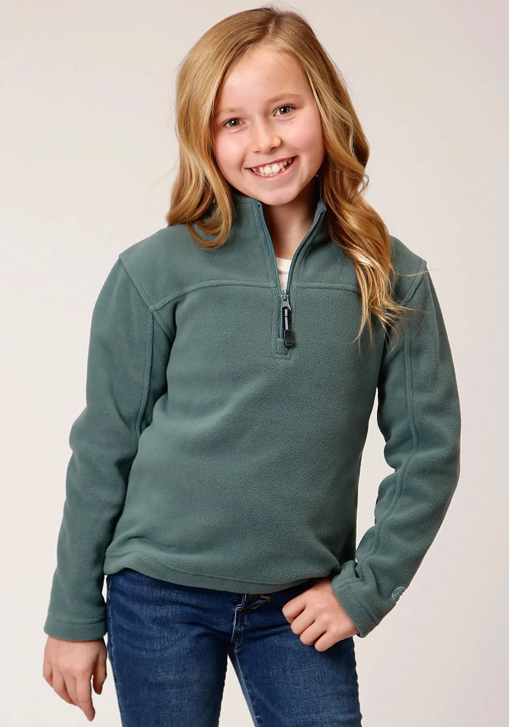 Roper Girls Kids Misty Green Polyester Micro Fleece Jacket