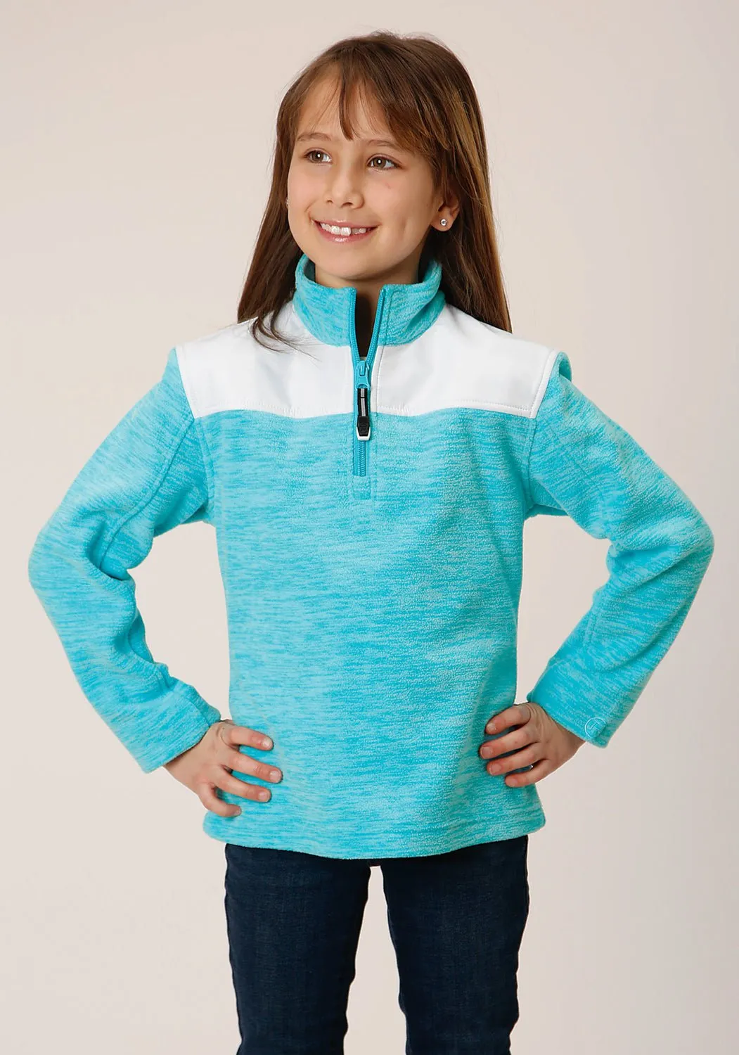 Roper Girls Micro Blue 100% Polyester Fleece Jacket