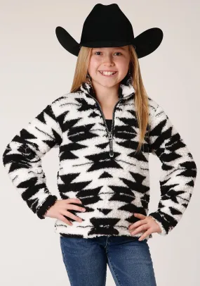 Roper Kids Girls Aztec Black 100% Polyester Fleece Jacket