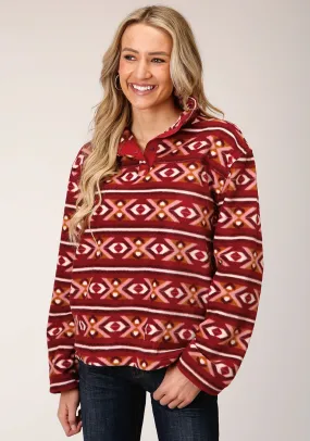 Roper Womens Berry Polyester Aztec Fleece Jacket