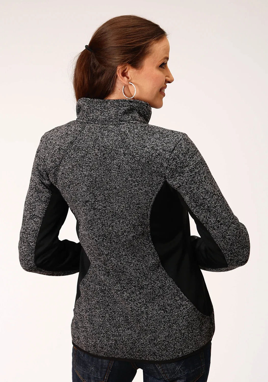 Roper Womens Charcoal Grey Polyester Fleece Jacket