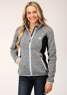 Roper Womens Charcoal/Black Polyester Fleece Knit Jacket