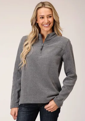 Roper Womens Heather Charcoal Polyester Micro Fleece Jacket