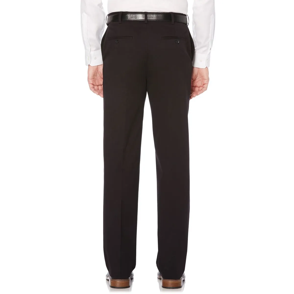 'Savane'  Flat Front Stretch Chino - Black