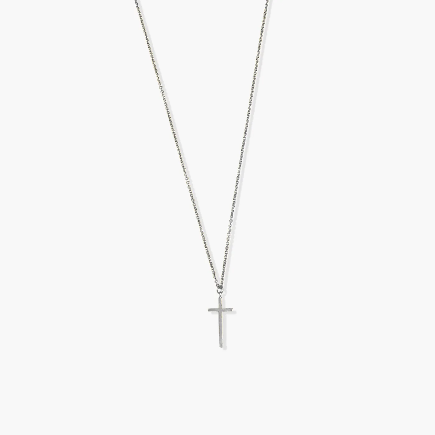 Silver Long Cross Necklace