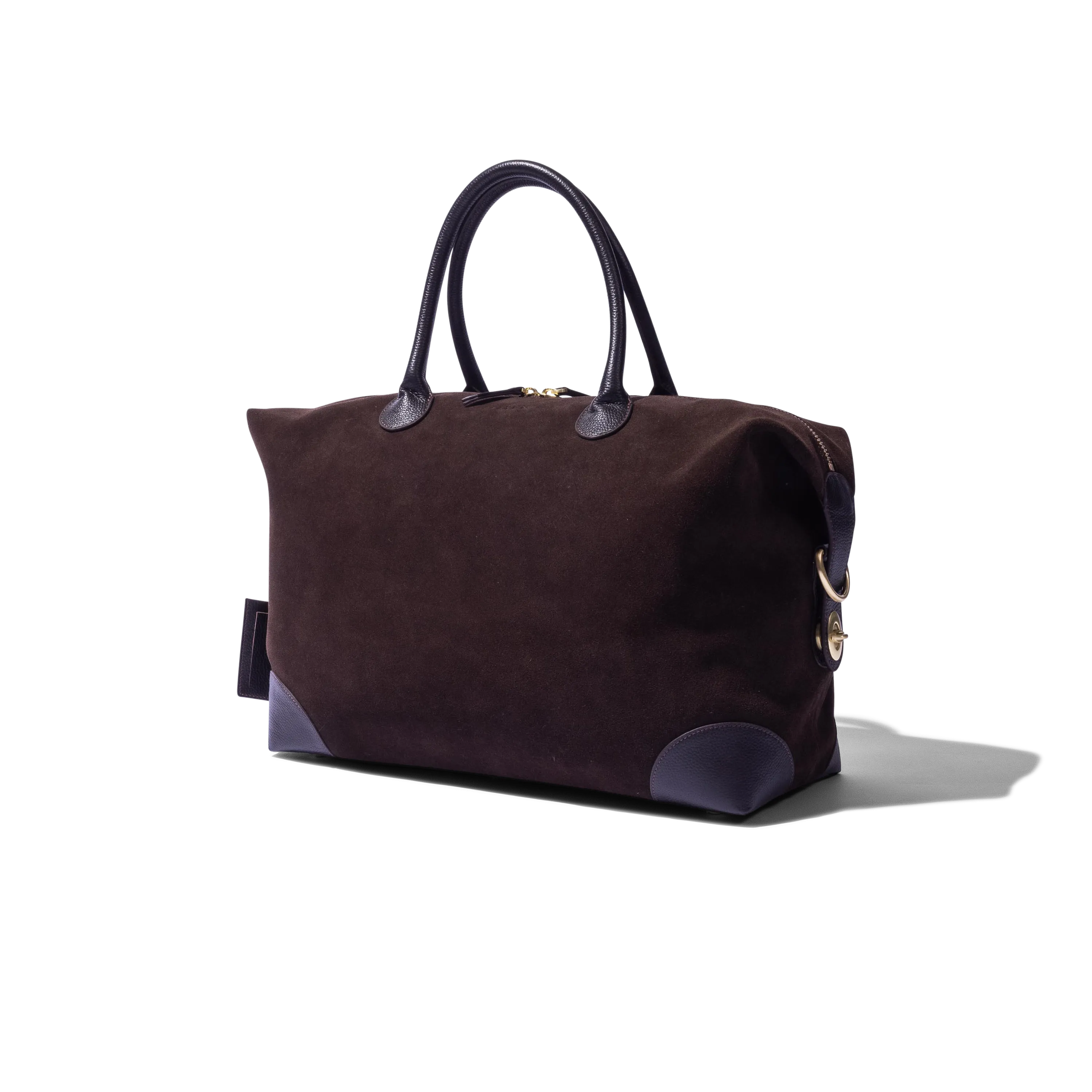 Small Weekend Bag in Brown Suede