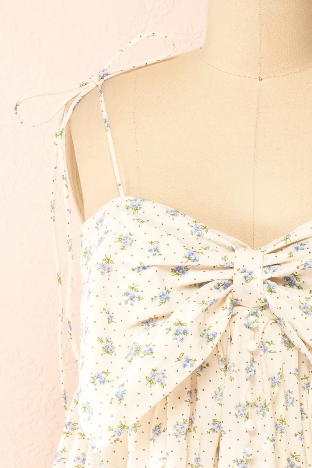 Soyeon | Mini Floral Babydoll Dress w/ Front Bow