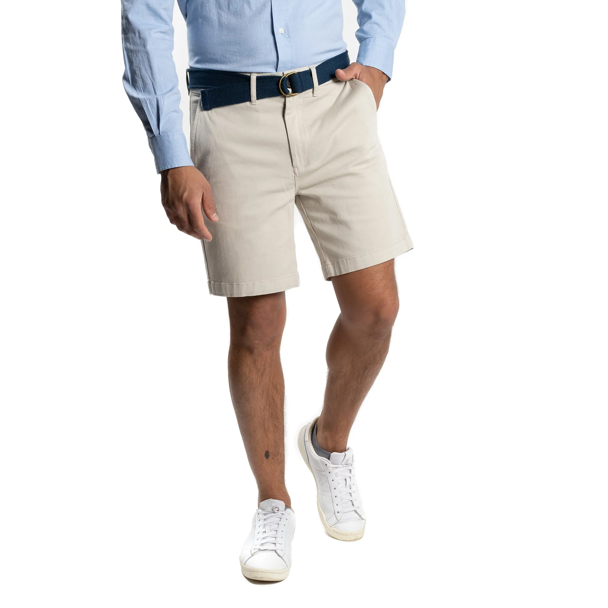 Stretch Chino Shorts - Light Grey