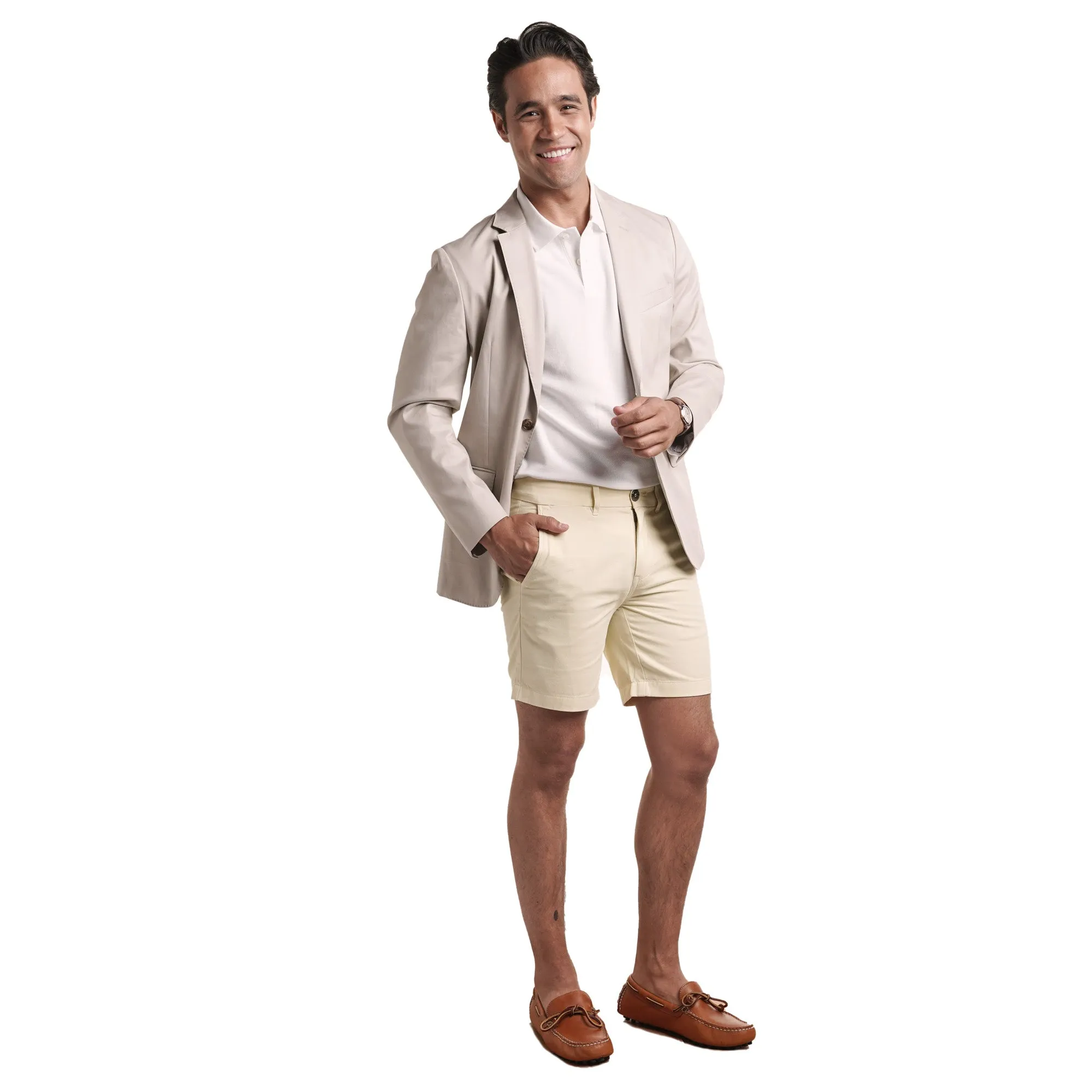 Stretch Chino Shorts - Pale Yellow